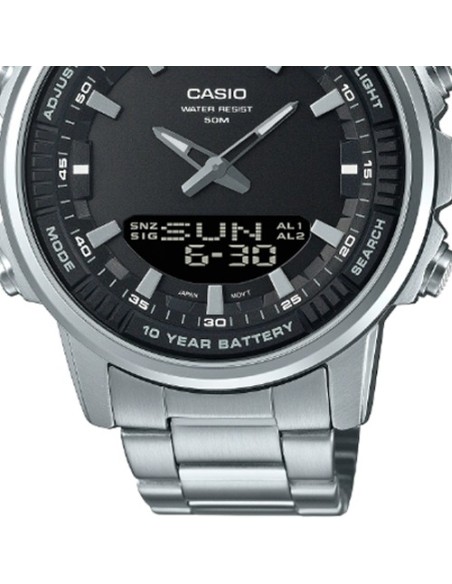 reloj analógico digital hombre Casio AMW-880D-1AV 50m WR Hora Mundial 10 años batería 3 alarmas diarias