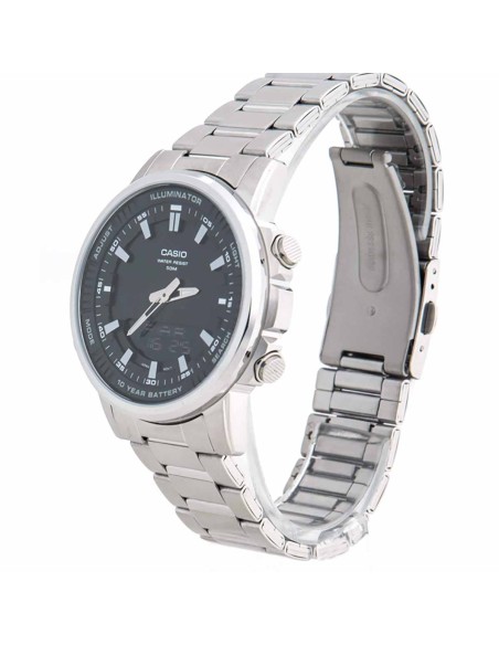 reloj analógico digital hombre Casio AMW-880D-1AV 50m WR Hora Mundial 10 años batería 3 alarmas diarias