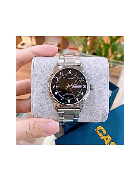 reloj clásico analógico hombre Casio MTP-V006D-1B2 38mm correa de acero
