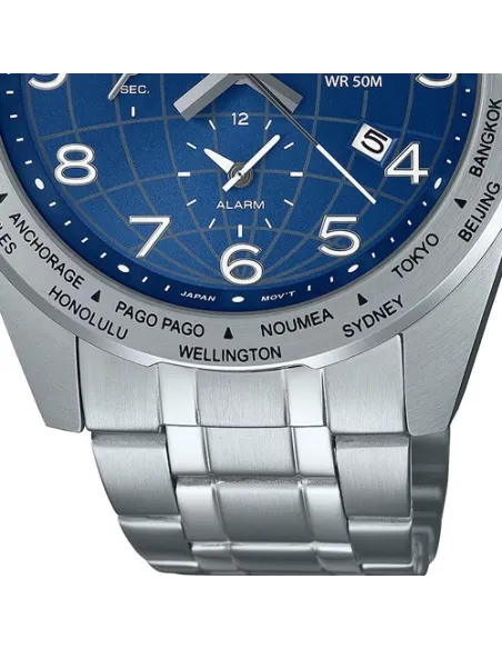Casio MTP-W500D-2AV 43.9mm 50m WR World Time sport men’s watch stainless steel bracelet