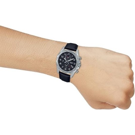 Casio MTP-W500L-1AV 43.9mm Hora Mundial 50m WR correa de cuero Indicador de batería Alarma
