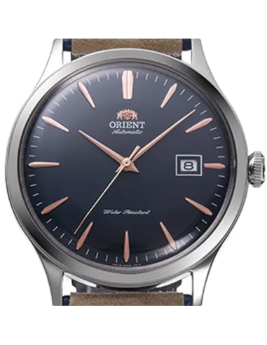 reloj automático hombre Orient Bambino RA-AC0P02L 42mm correa de cuero (acepta cuerda manual)
