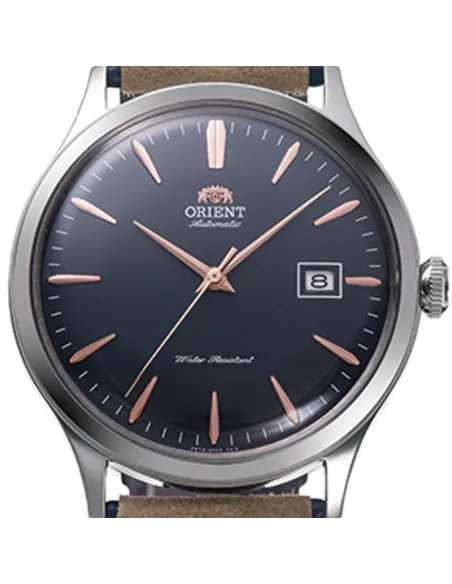 reloj automático hombre Orient Bambino RA-AC0P02L 42mm correa de cuero (acepta cuerda manual)