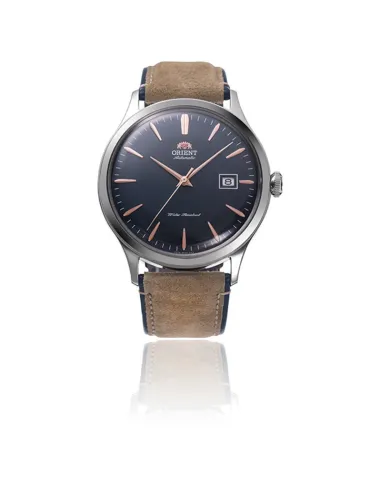 reloj automático hombre Orient Bambino RA-AC0P02L 42mm correa de cuero (acepta cuerda manual)