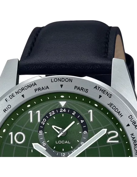 Casio MTP-W500L-3AV 43.9mm World Time 50m WR leather band Alarm Battery level indicator sport men’s watch