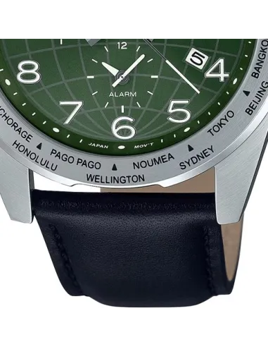 Casio MTP-W500L-3AV 43.9mm World Time 50m WR leather band Alarm Battery level indicator sport men’s watch