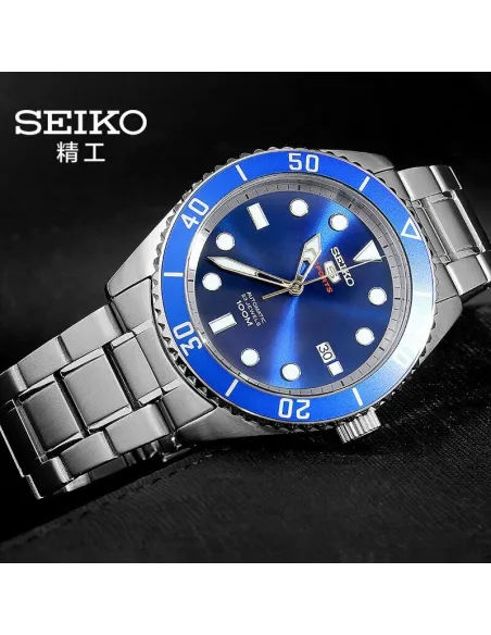 Reloj automático hombre Seiko 5 Sports SRPB89J1 Hecho en Japón 44mm 100m WR correa de acero