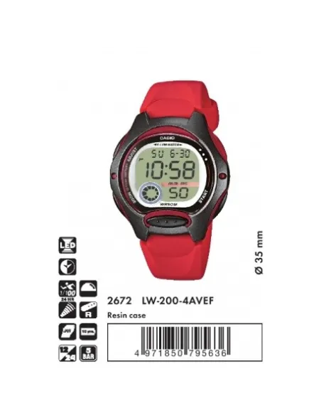 copy of Reloj mujer Casio digital sport lw200-4b cronografo multi - led -resina - water resist