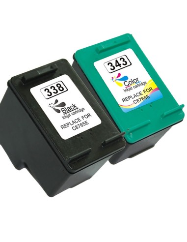 hp 338 hp 343 cartuchos de tinta compatibles