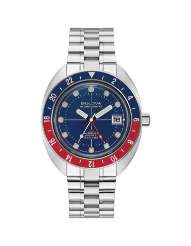 reloj automático hombre Bulova Oceanographer Devil Diver GMT 96B405 41mm 200m WR cristal de zafiro correa de acero