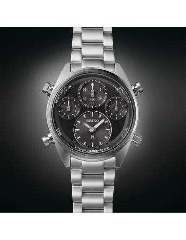 reloj solar cronógrafo hombre Seiko Prospex Solar Speedtimer SFJ003P1 42mm 100m WR cristal de zafiro curvado Lumibrite
