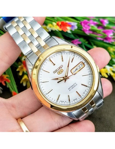 reloj automático unisex Seiko 5 SNKL24J1 Hecho en Japón 38mm 30m WR correa de acero