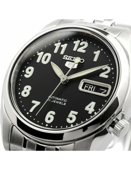Reloj automático hombre Seiko 5 SNK381K1 correa acero dial negro