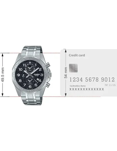 reloj deportivo hombre Casio MTP-W500D-1AV 43.9mm 50m WR Hora Mundial