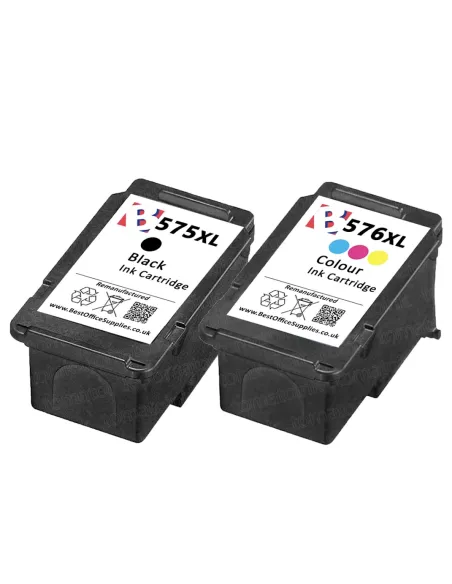 pack 2 Tintas Compatibles para Canon PG575XL + CL576XL para Pixma TR4750i, TR4751i, TS3550i, TS3551i PG-575XL + CL-576XL