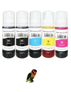 5 botellas tinta Compatibles Epson 104 Botella de Tinta (NEGROx2 + CIÁN + MAGENTA + AMARILLO)