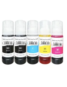 5 botellas tinta Compatibles Epson 104 Botella de Tinta (NEGROx2 + CIÁN + MAGENTA + AMARILLO) 2