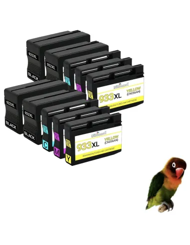 pack 10 tintas HP 932/933 XL compatibles PARA HP OfficeJet 6100 6600 6700 7110 7510 7600 7610 7612