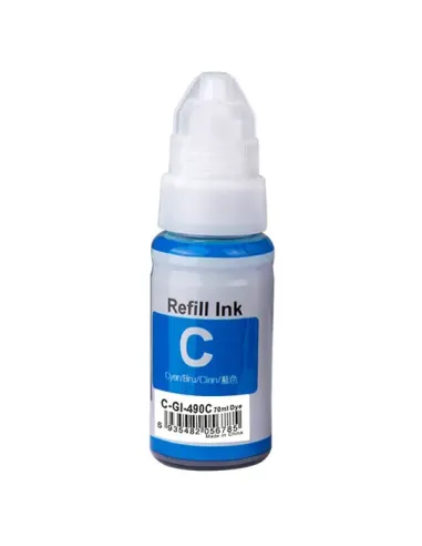 tinta Compatible Canon GI490 Cyan Botella de Tinta GI-490C / 0664C001 para Canon Pixma G1400 / G2200 / G3200 / G3400 / G3411