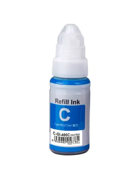 tinta Compatible Canon GI490 Cyan Botella de Tinta GI-490C / 0664C001 para Canon Pixma G1400 / G2200 / G3200 / G3400 / G3411