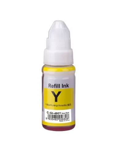 tinta Compatible Canon GI490 Amarillo Botella de Tinta GI-490Y / 0666C001 para Canon Pixma G1400 / G2200 / G3200 / G3400 / G3411