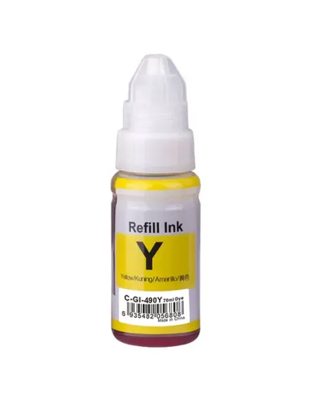 tinta Compatible Canon GI490 Amarillo Botella de Tinta GI-490Y / 0666C001 para Canon Pixma G1400 / G2200 / G3200 / G3400 / G3411