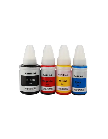 4 tintas Compatibles Canon GI490 Botellas de Tinta GI-490 para Canon Pixma G1400 / G2200 / G3200 / G3400 / G3411
