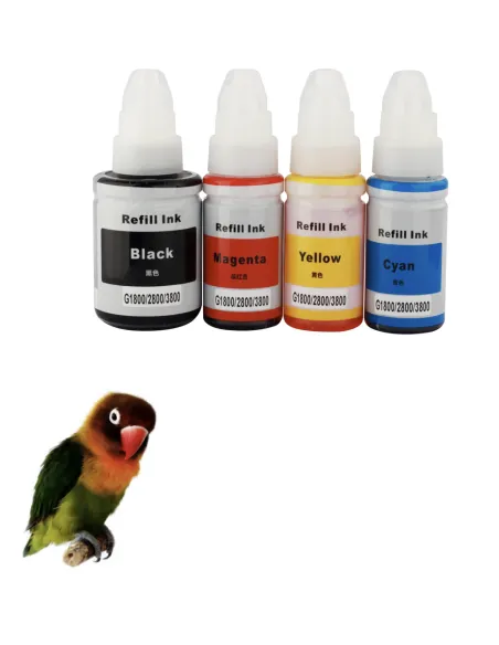4 tintas Compatibles Canon GI490 Botellas de Tinta GI-490 para Canon Pixma G1400 / G2200 / G3200 / G3400 / G3411