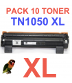 10 Toner Compatibles Brother TN1050 XL TN1050XL (Alta Capacidad Jumbo) Cartucho de Toner TN-1050  (doble capacidad)
