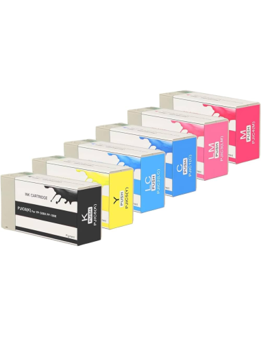 6 Tintas  Compatibles Epson Discproducer PP-100 / PP-50   PJIC1 PJIC2 PJIC3 PJIC4 PJIC5 PJIC6