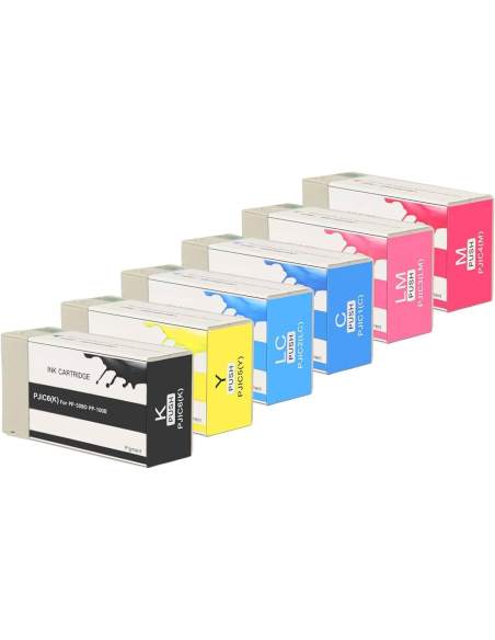 6 Tintas  Compatibles Epson Discproducer PP-100 / PP-50   PJIC1 PJIC2 PJIC3 PJIC4 PJIC5 PJIC6