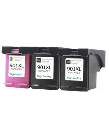 3 tintas compatibles para HP 901XL (2BK+1C) Officejet 4500 G510 J4524 J4535 J4580 J4585 J4624 J4660 J4680
