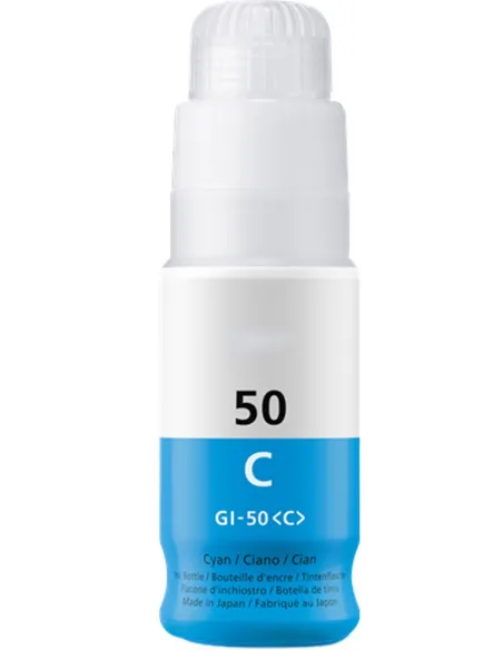 tinta Compatible Canon GI-50 Cyan Botella de Tinta - GI50C / 3403C001 para Pixma G5050, G6050, G7050, GM2050, GM4040, GM4050