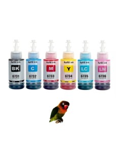 6 botellas de tinta Compatible para Epson T6731 / T6732 / T6733 / T6734 / T6735 / T6736 Botellas de Tinta