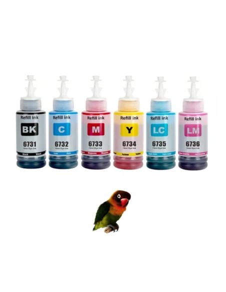 6 botellas de tinta Compatible para Epson T6731 / T6732 / T6733 / T6734 / T6735 / T6736 Botellas de Tinta