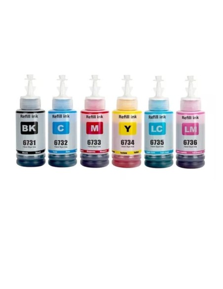 6 botellas de tinta Compatible para Epson T6731 / T6732 / T6733 / T6734 / T6735 / T6736 Botellas de Tinta