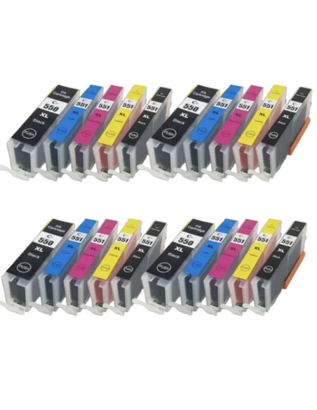 20 tintas compatibles para Canon PGI-550XL / CLI-551XL para PIXMA IP7250 IP8750 MX925 MG5650