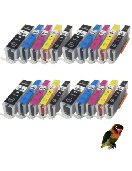 20 tintas compatibles para Canon PGI-550XL / CLI-551XL para PIXMA IP7250 IP8750 MX925 MG5650