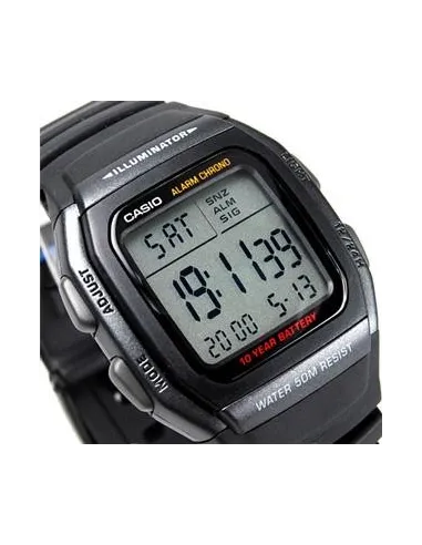 reloj hombre digital Casio W-96H-1AV alarma múltiple 10 años batería cronómetro 50m water resist