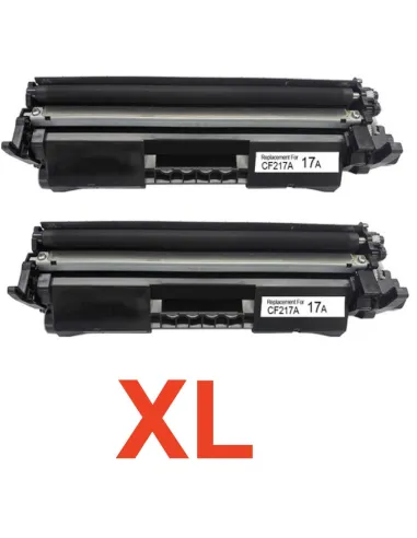 2 toner Compatibles HP CF217A XL / 17A XL Cartucho de Toner Alta Capacidad / Jumbo HP 17A