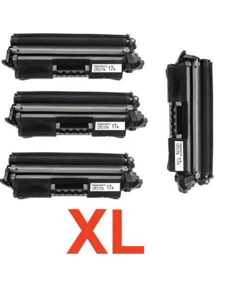 4 toner Compatibles HP CF217A XL / 17A XL Cartucho de Toner Alta Capacidad / Jumbo HP 17A