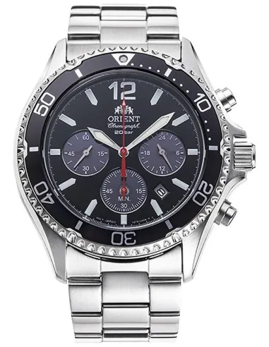 Solar Orient RA-TX0202B 42.8mm Sports Chronograph 200m WR cristal de zafiro