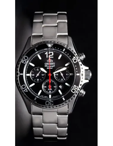 Solar Orient RA-TX0202B 42.8mm Sports Chronograph 200m WR cristal de zafiro