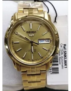 reloj automático unisex Seiko 5 SNKL86K1 38mm 30m WR correa de acero