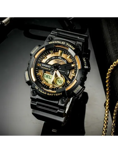 Reloj deportivo hombre Casio AEQ-110BW-9A 100m WR 10 años batería Hora Mundial