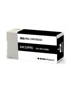Tinta Compatible Epson SJIC22P Negro Cartucho de Tinta Pigmentada C33S020601 / SJIC22P(K) para Epson ColorWorks C3500, TM-C3500