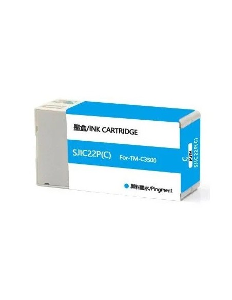 Tinta Compatible Epson SJIC22P Cyan Epson ColorWorks C3500, TM-C3500