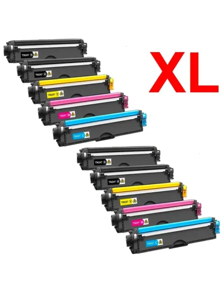 Pack 5 toner para Brother TN-247 / TN-243 DCP-L3510 DCP-L3550 HL-L3210 con chip