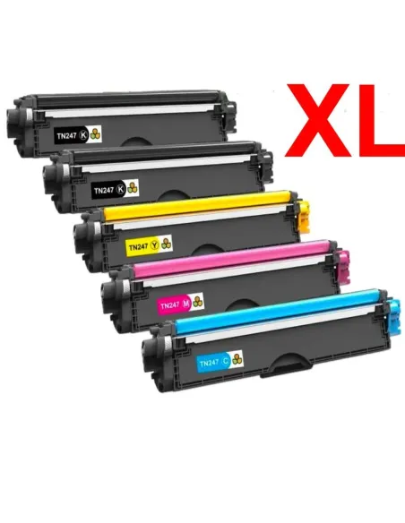 Pack 5 toners  compatibles para Brother TN-247 / TN-243 DCP-L3510 DCP-L3550 HL-L3210 MFC-L3770CDW MFC-L3750CDW MFC-L3730CDN MFC-