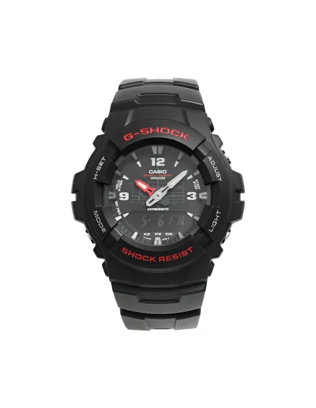 reloj deportivo hombre Casio G-Shock G100-1B 200m WR LED Hora Dual Resistencia a los Golpes anti-magnético alarma
